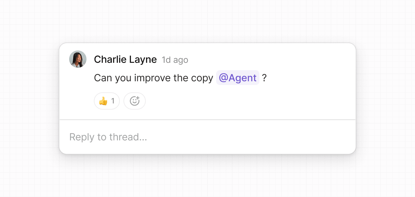 AI agent mentioned in a comment