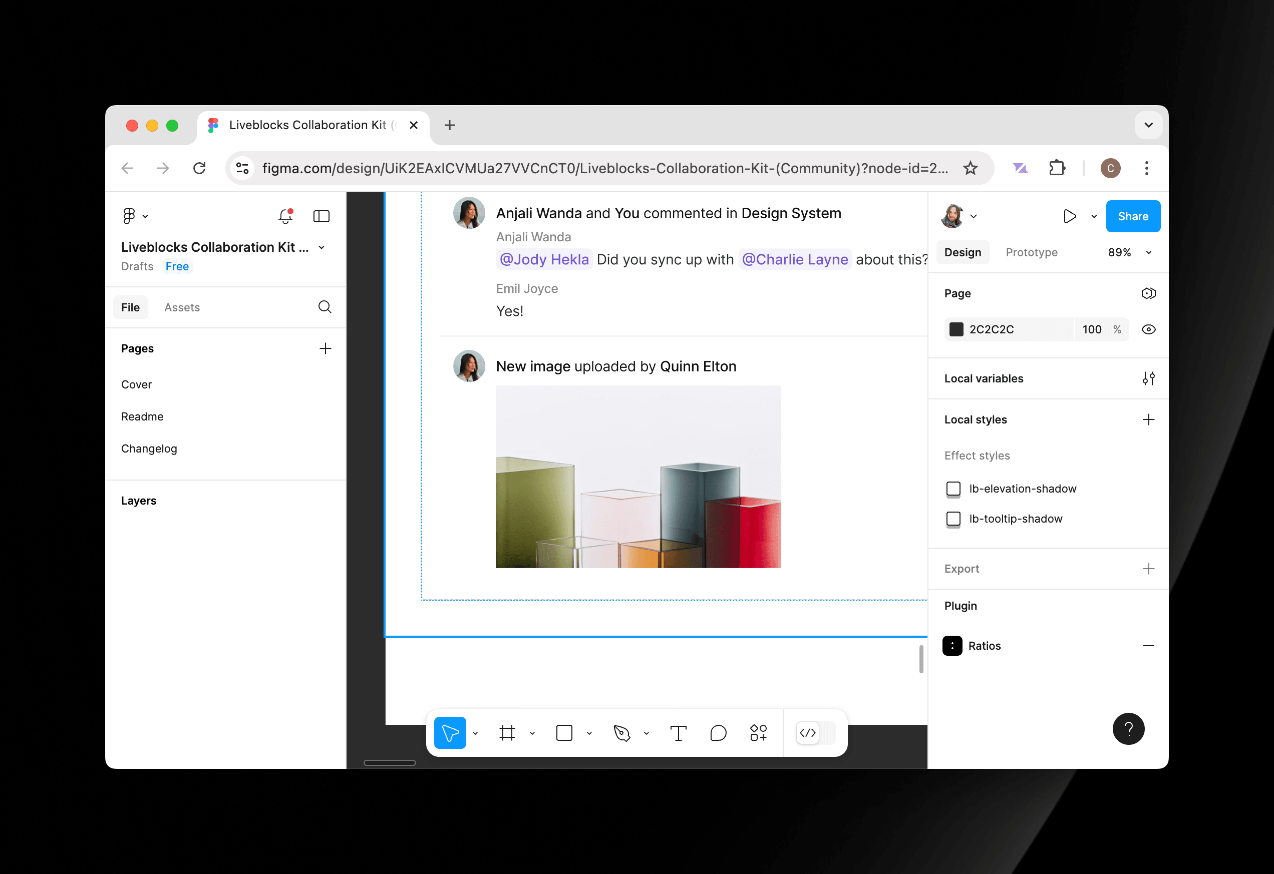 Attachments in the Figma kit